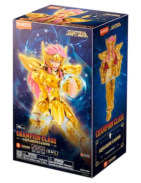 Figura de colección articulada Saint Seiya Camus de Acuario Blokees