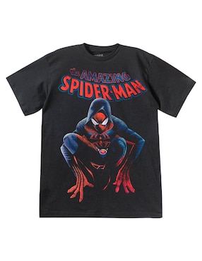 Playera Mascara de Latex Spider-Man cuello redondo para hombre