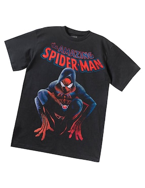 Playera Mascara de Latex Spider-Man cuello redondo para hombre