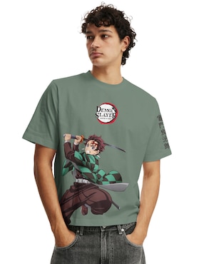 Playera Demon Slayer cuello redondo para hombre