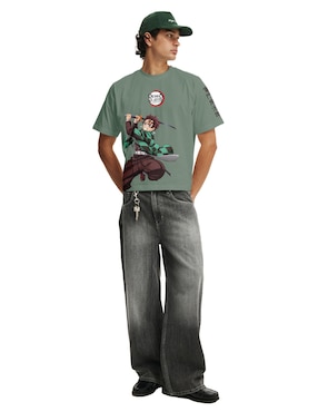 Playera Demon Slayer cuello redondo para hombre
