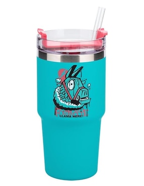Termo Fortnite de acero inoxidable con tapa a presión 600 ml