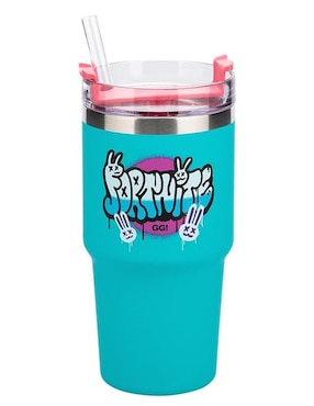 Termo Fortnite de acero inoxidable con tapa a presión 600 ml