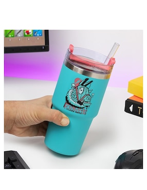 Termo Fortnite de acero inoxidable con tapa a presión 600 ml