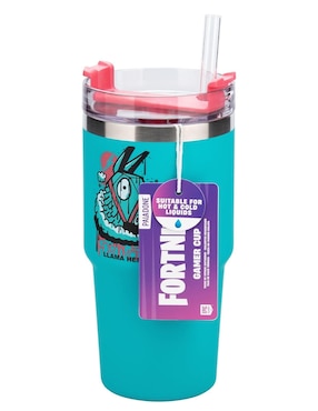 Termo Fortnite de acero inoxidable con tapa a presión 600 ml