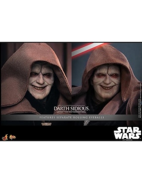 Figura de colección articulada Star Wars Darth Sidious Collectors Hot Toys con luz