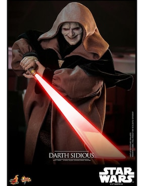 Figura de colección articulada Star Wars Darth Sidious Collectors Hot Toys con luz