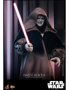Figura de colección articulada Star Wars Darth Sidious Collectors Hot Toys con luz