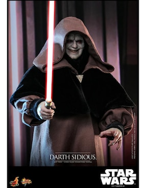 Figura de colección articulada Star Wars Darth Sidious Collectors Hot Toys con luz