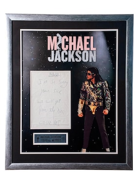 Cuadro decorativo autografiado por Michael Jackson Collection Inc