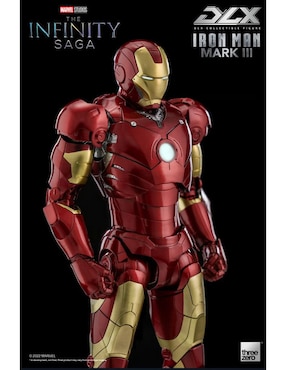 Figura de colección articulada Infinity Saga Iron Man Mark III Collectors Threezero con luz