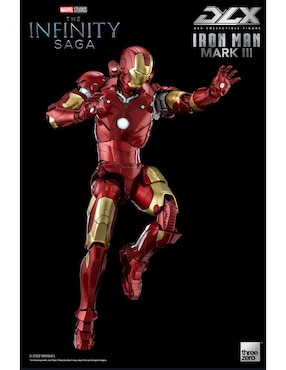 Figura de colección articulada Infinity Saga Iron Man Mark III Collectors Threezero con luz