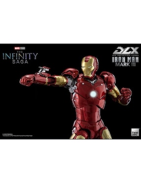 Figura de colección articulada Infinity Saga Iron Man Mark III Collectors Threezero con luz