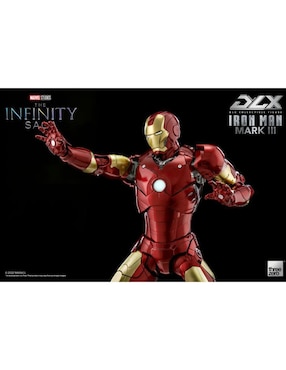 Figura de colección articulada Infinity Saga Iron Man Mark III Collectors Threezero con luz