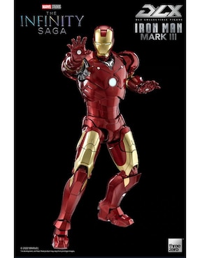 Figura de colección articulada Infinity Saga Iron Man Mark III Collectors Threezero con luz