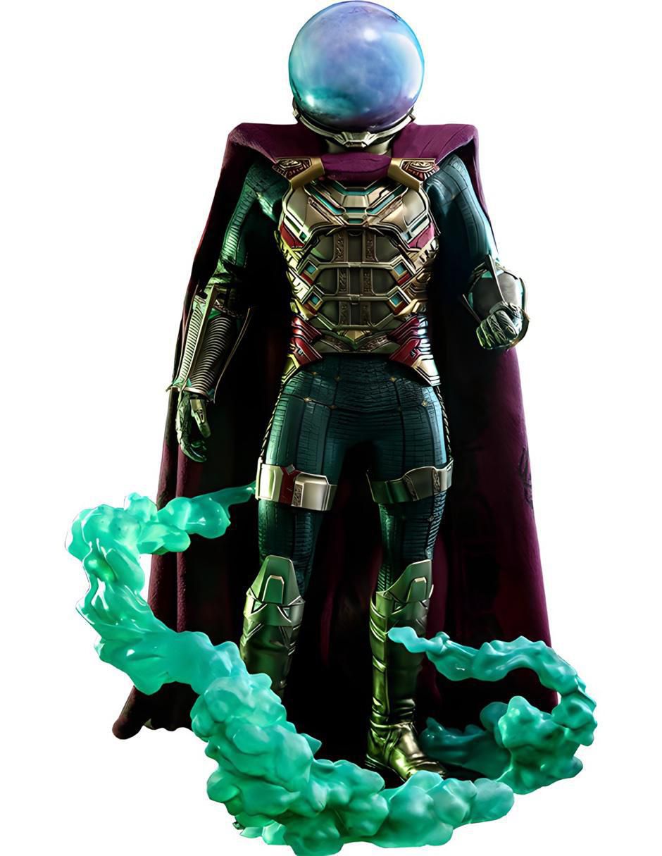 Figura de coleccion Marvel Spiderman Far from Home Mysterio Hot Toys articulada Suburbia