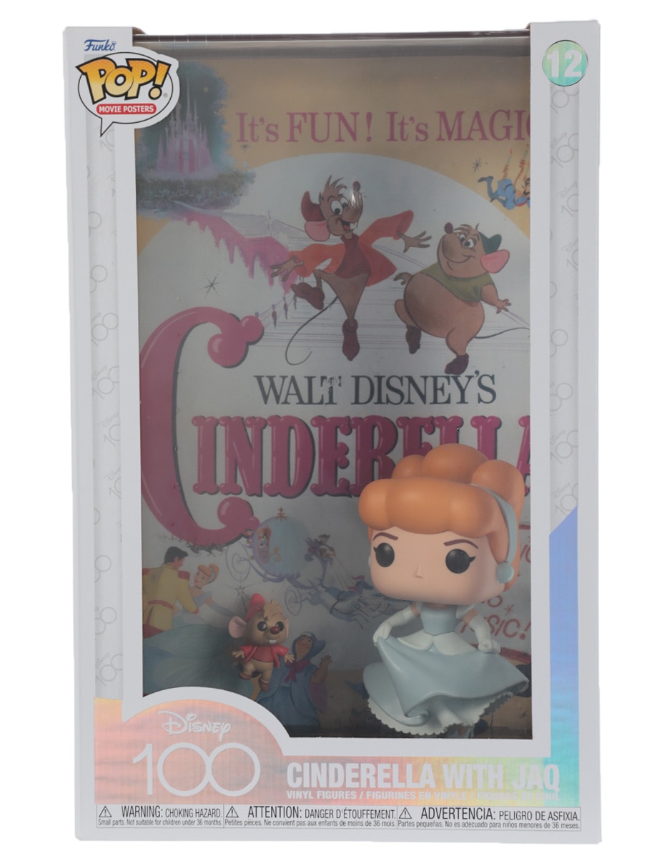 Disney 100 Cinderella with Jaq Pop! Movie Poster with Case , Not Mint