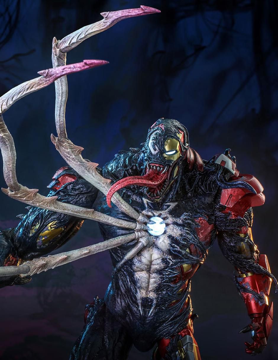 Figura de colección Marvel: Spider-Man Venomized Iron Man deluxe