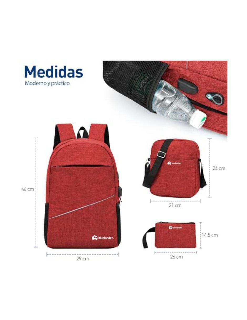 Set mochila antirrobo impermeable unisex 9