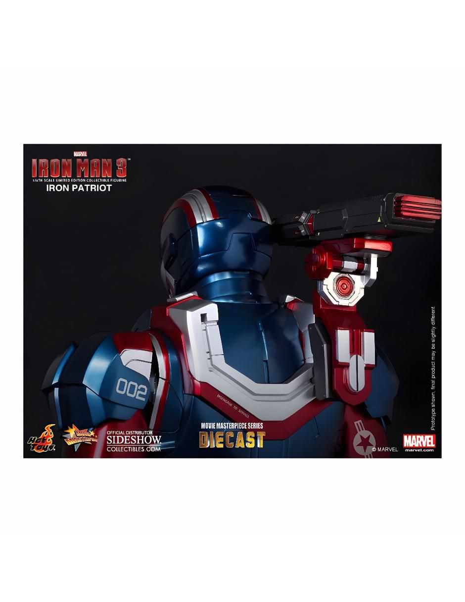 Figura Iron Man Iron Patriot deluxe con luz 3