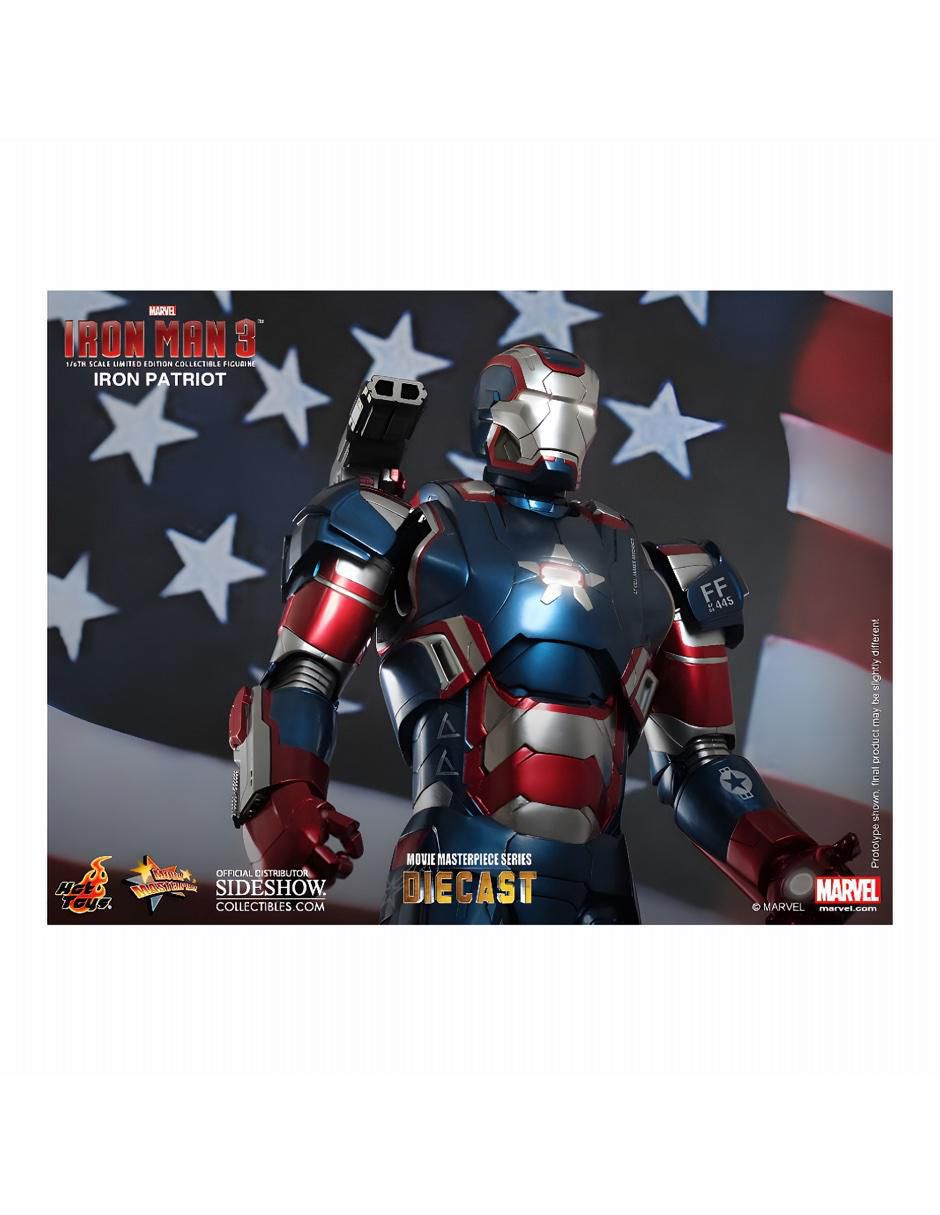 Figura Iron Man Iron Patriot deluxe con luz 4