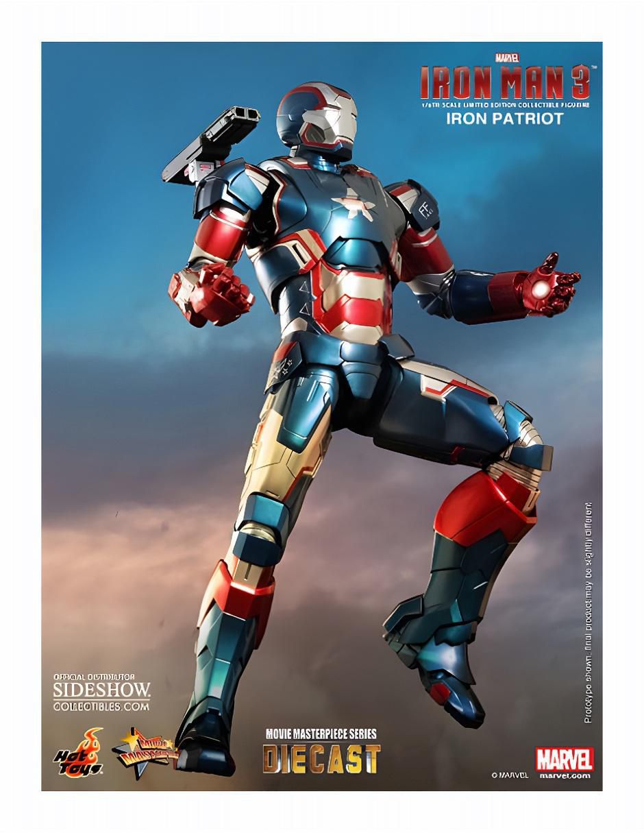 Figura Iron Man Iron Patriot deluxe con luz 6