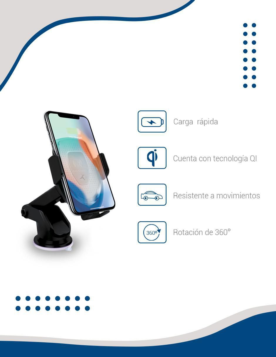 Soporte para celular con cargador inalámbrica 6