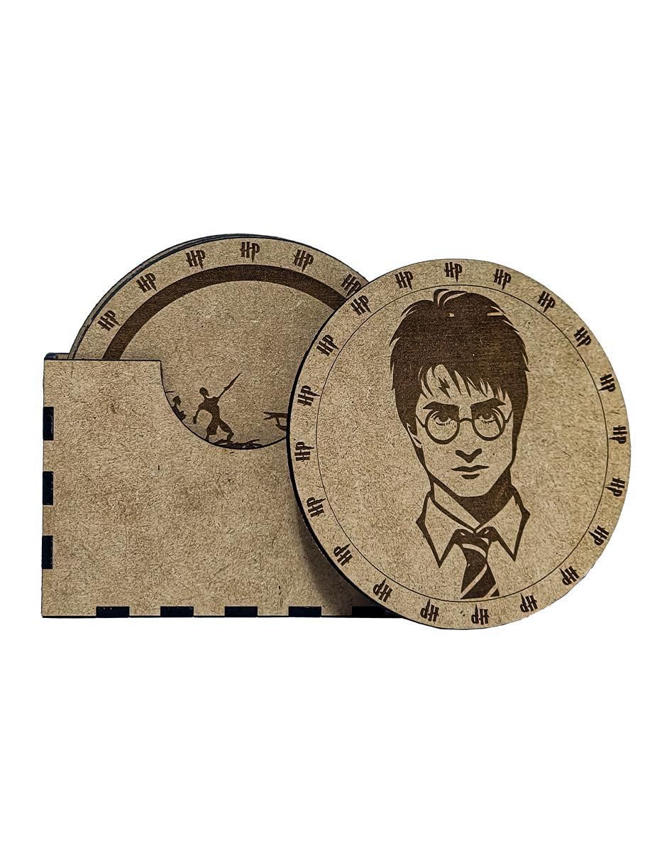 Set de Portavasos Harry Potter de madera 6 piezas
