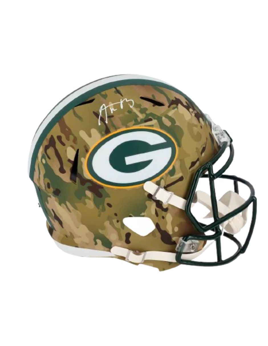 Casco autografiado por Aaron Rodgers