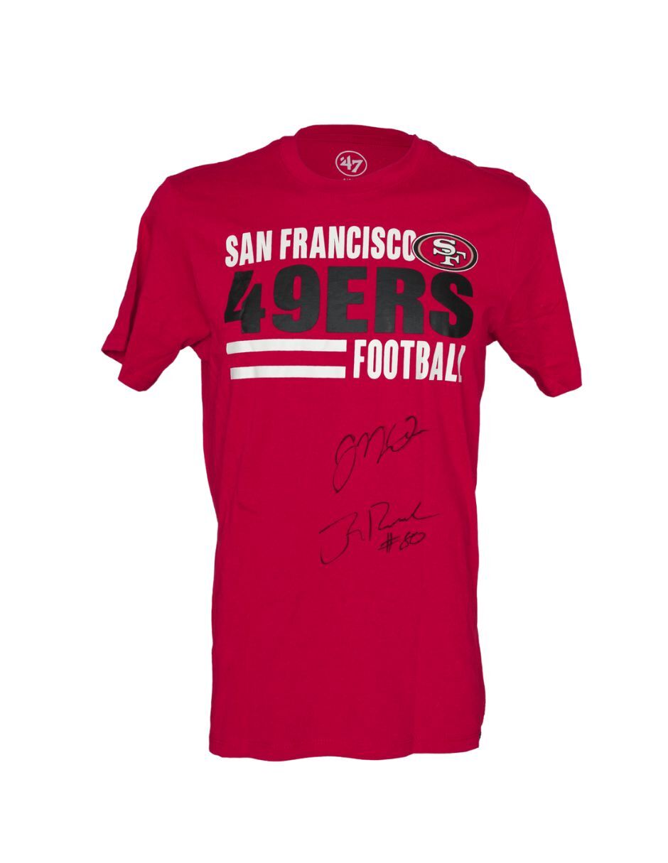 Playera autografiado por Joe Montana Y Jerry Rice
