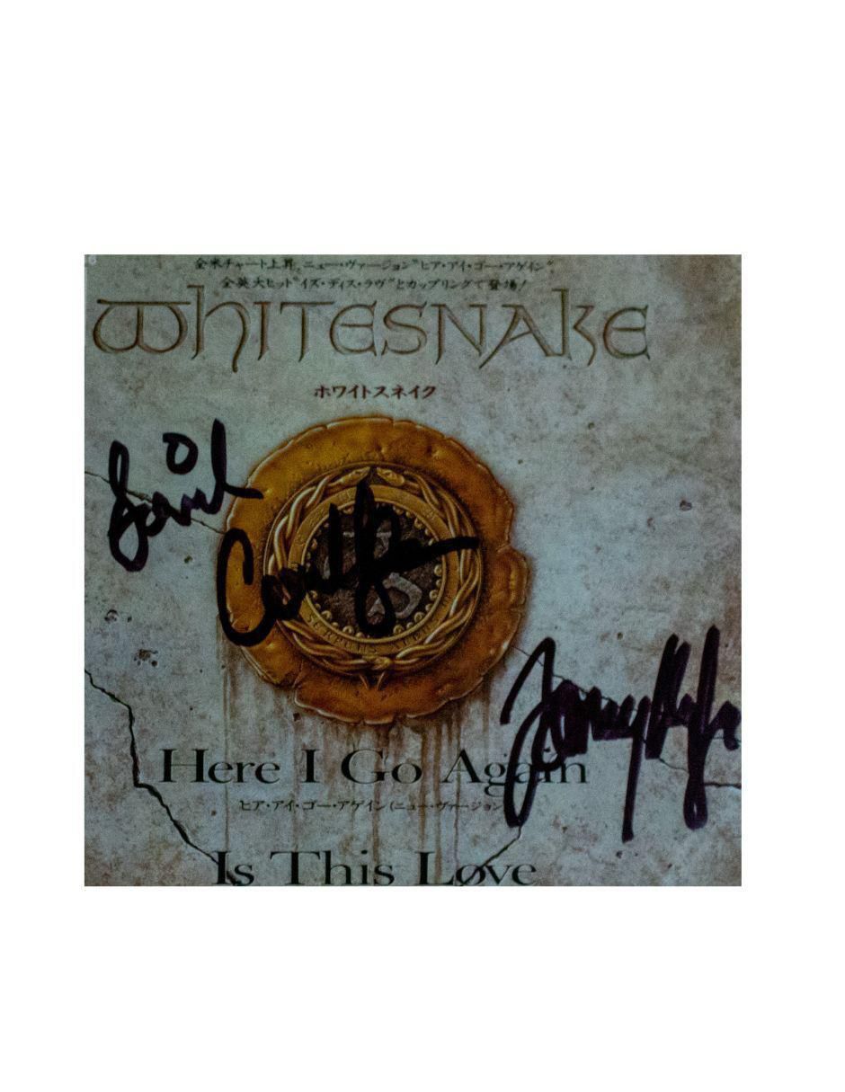 Disco de vinilo autografiado por Whitesnake Disco de vinilo autografiado por Whitesnake