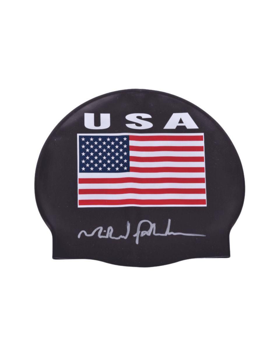 Gorra para natación autografiada por Michael Phelps