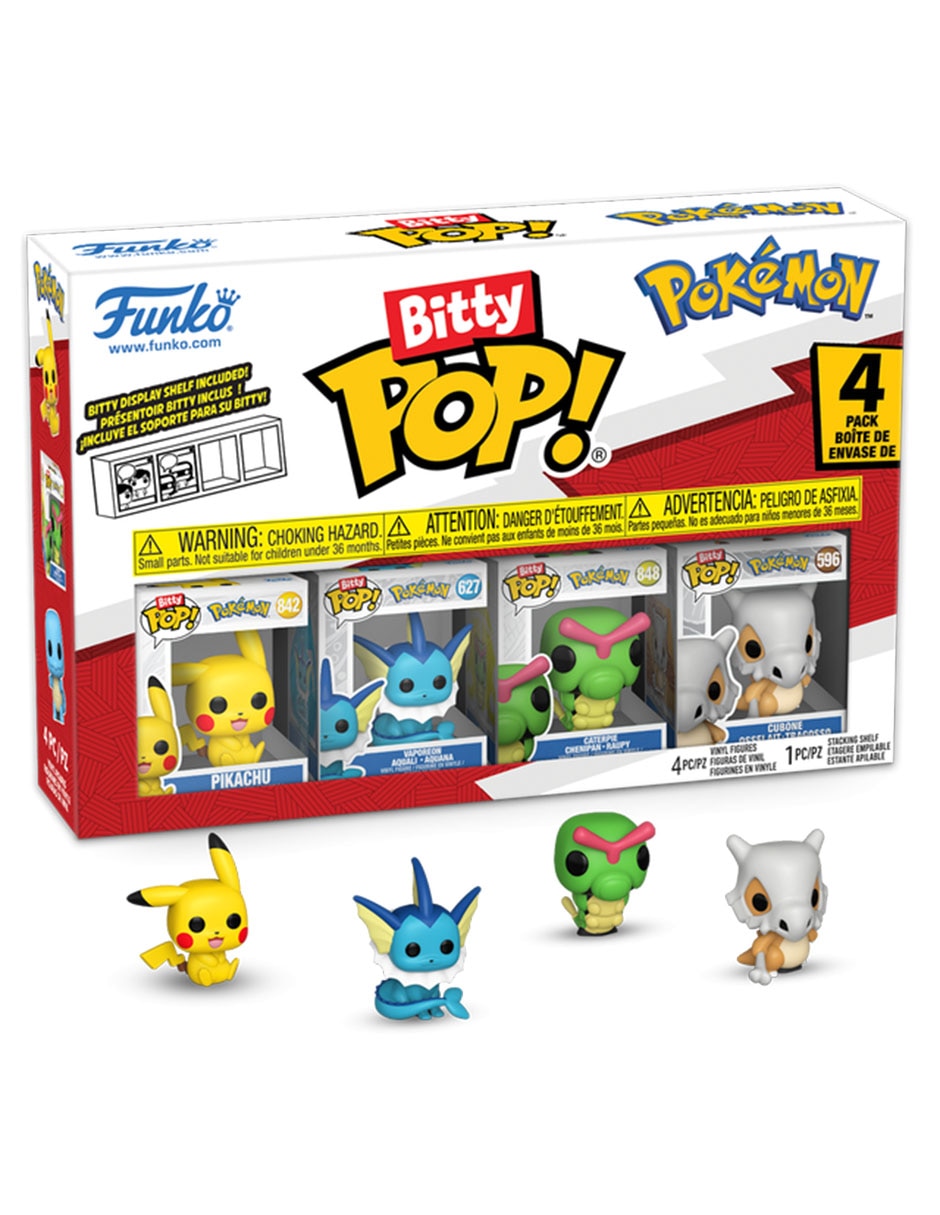 Bitty POP! Pokémon Pikachu, Vaporeon, Caterpie y Cubone Bitty POP! Pokémon Pikachu, Vaporeon, Caterpie y Cubone