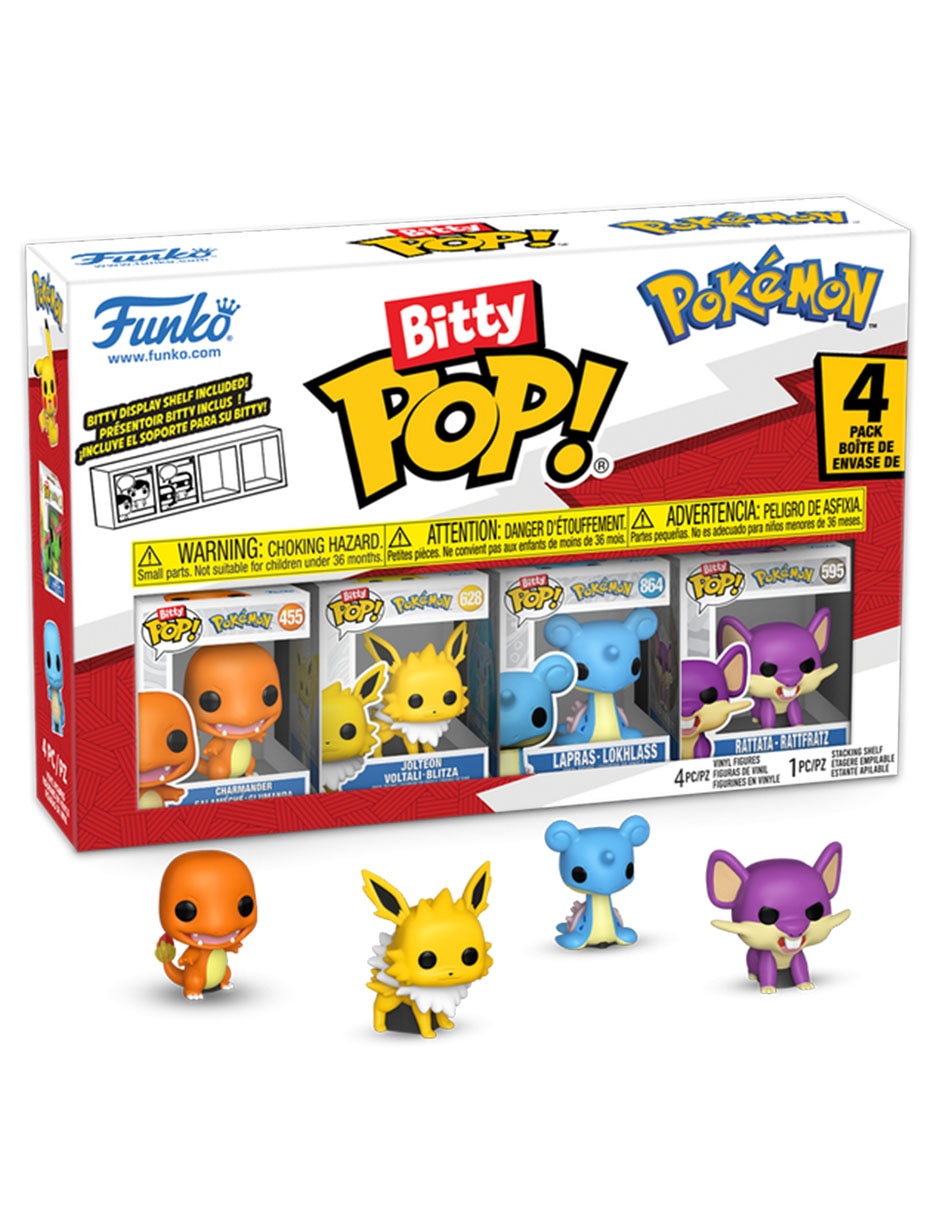 Bitty POP! Pokémon Charmander, Jolteon, Lapras y Rattata