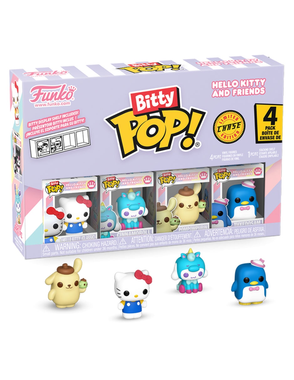 Bitty POP! Hello Kitty and Friends Hello Kitty (Classic), Cinnamoroll, Pompompurin y Tuxedosam