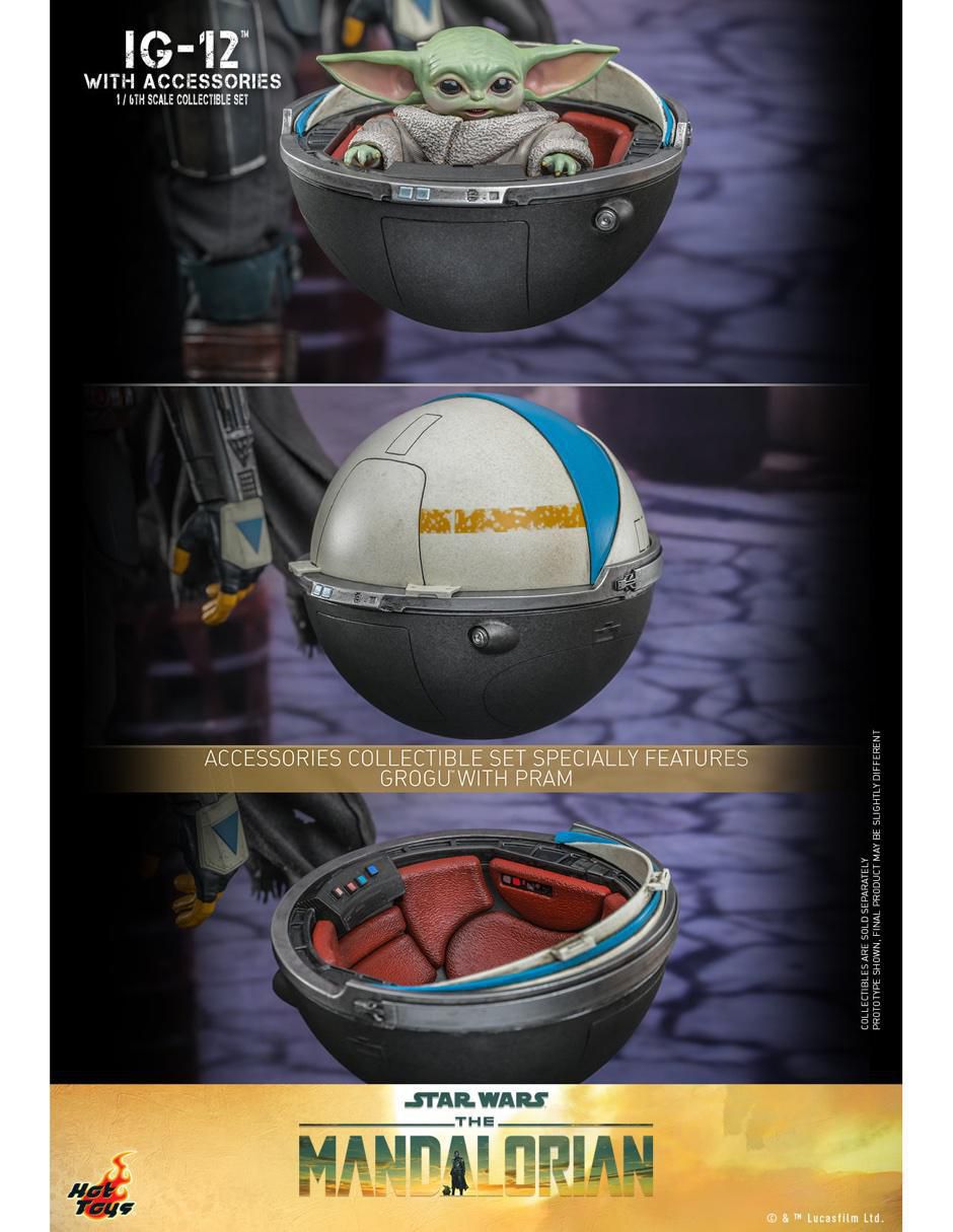Figura de colección articulada Star Wars The Mandalorian IG-12 With Grogu especial 3