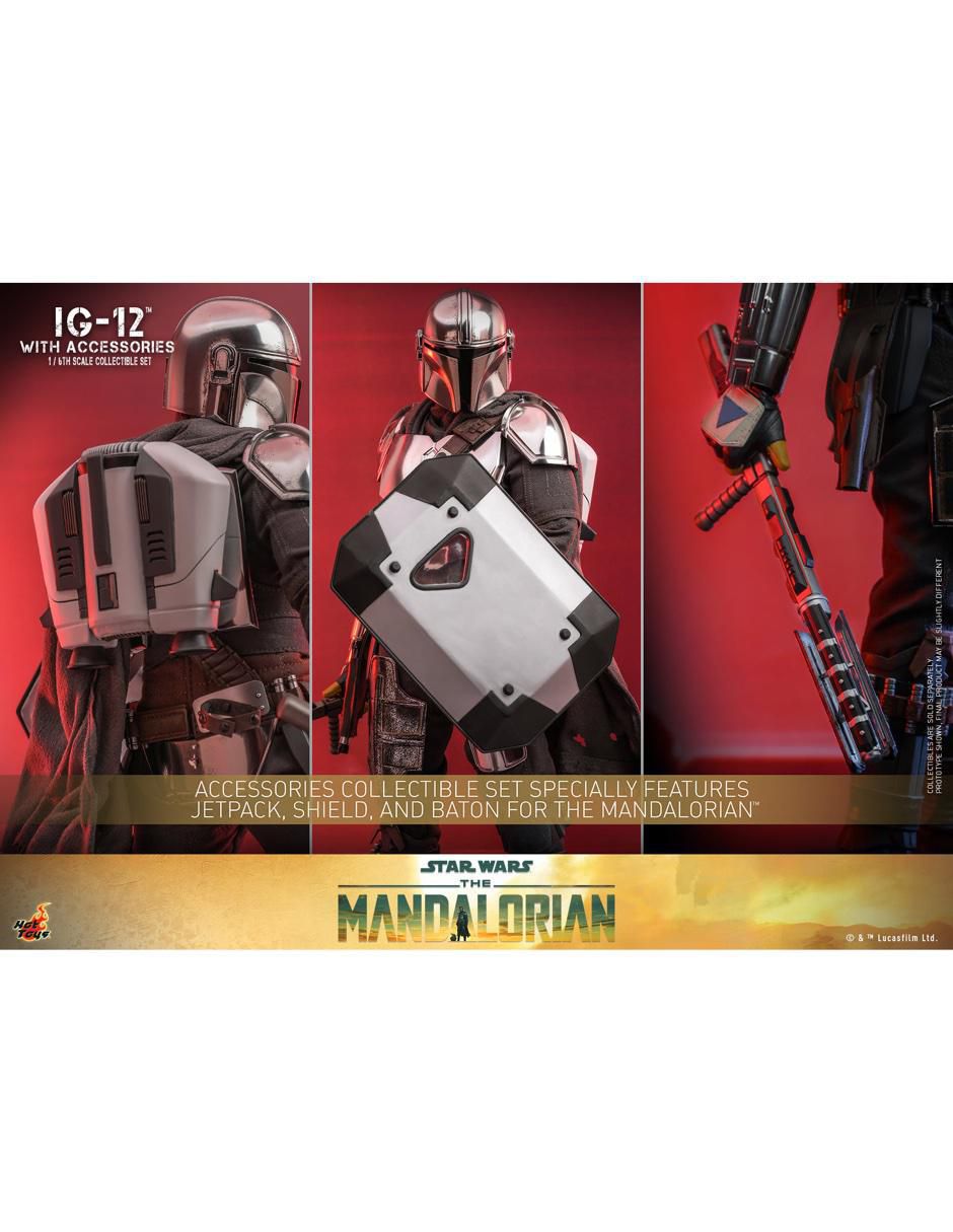Figura de colección articulada Star Wars The Mandalorian IG-12 With Grogu especial 7