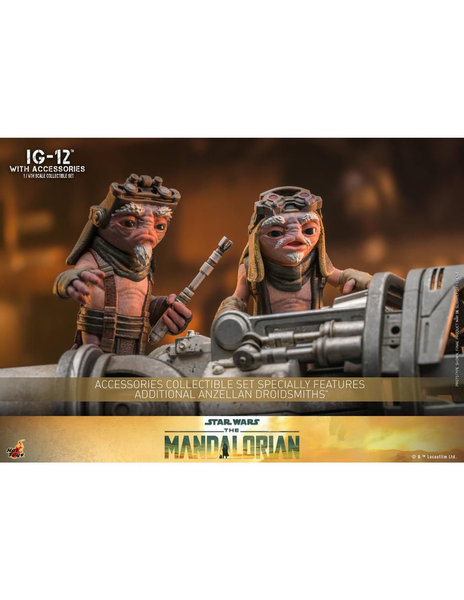Figura de colección articulada Star Wars The Mandalorian IG-12 With Grogu especial 8