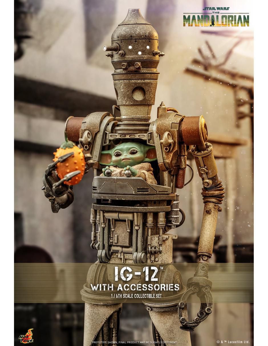 Figura de colección articulada Star Wars The Mandalorian IG-12 With Grogu especial 9