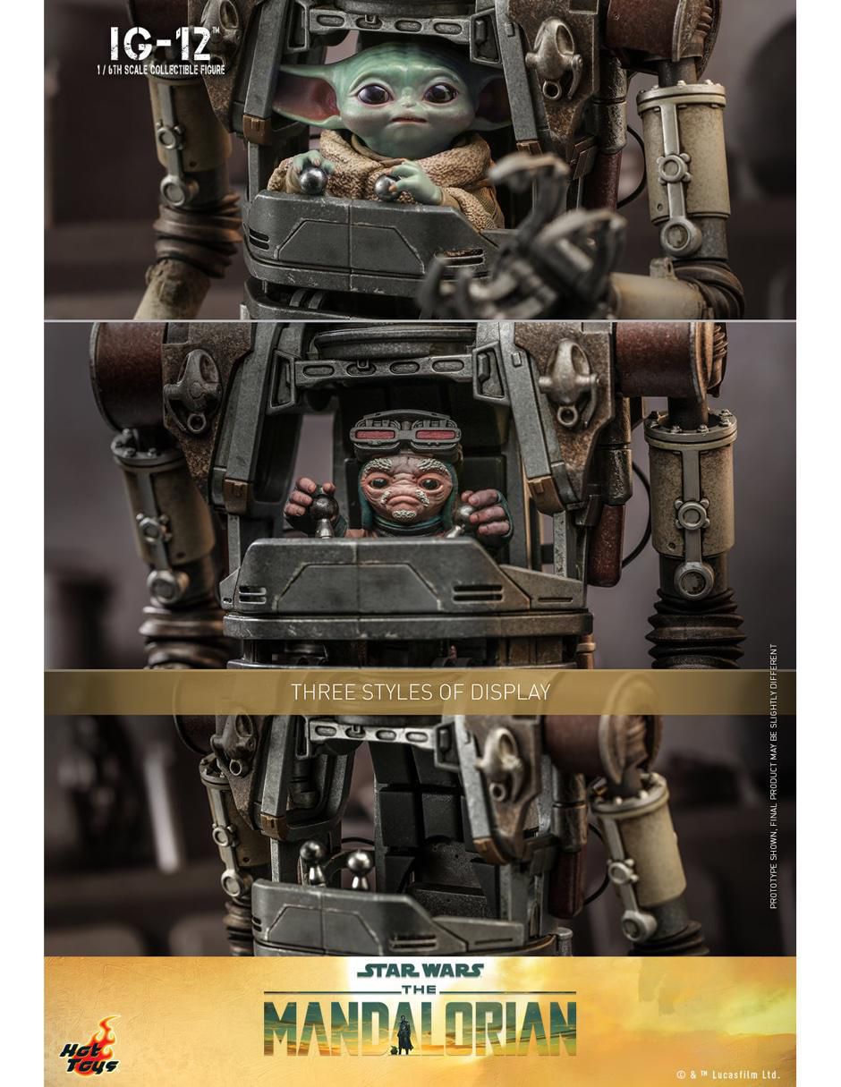 Figura de colección articulada Star Wars The Mandalorian IG-12 With Grogu especial 10