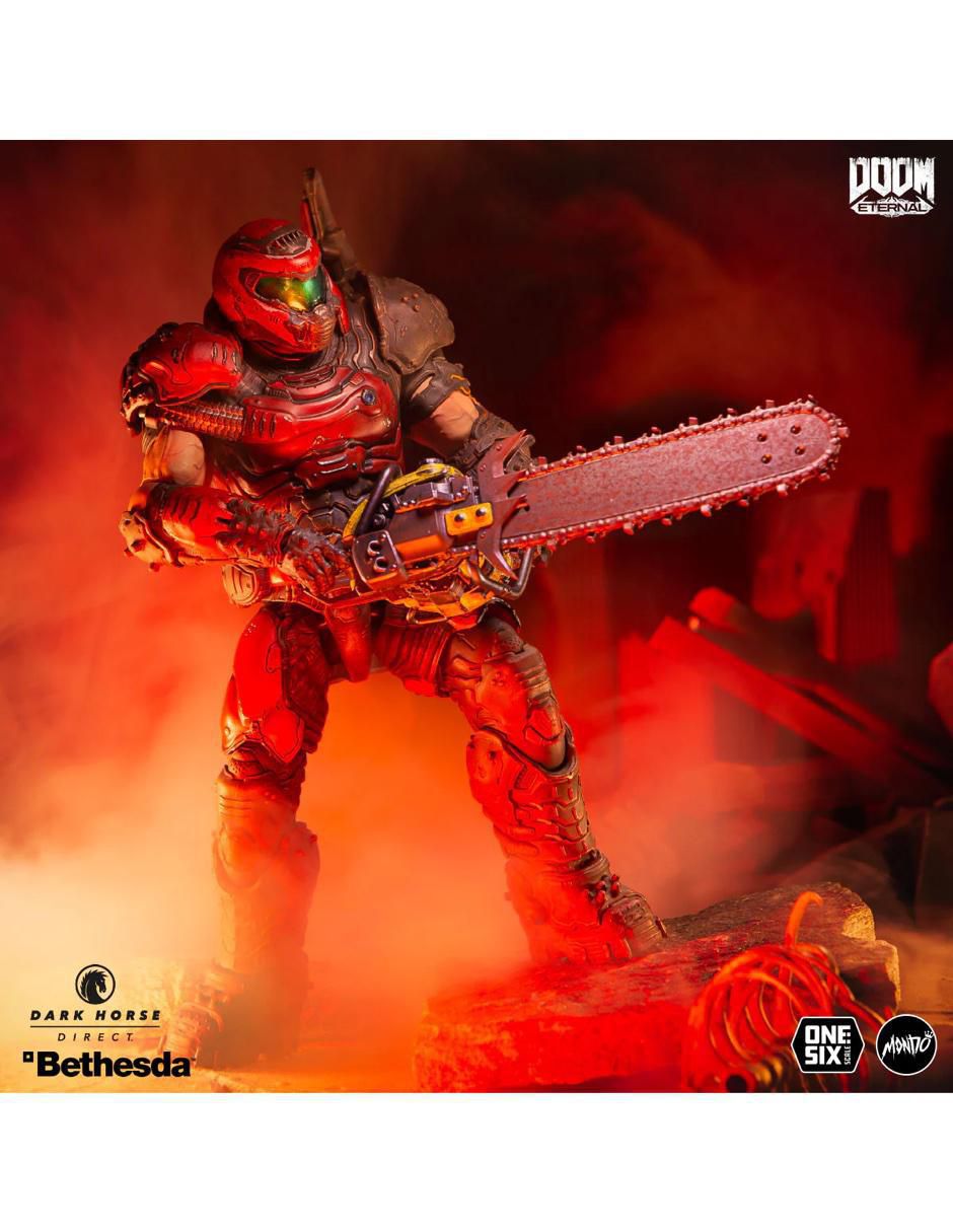 Figura de colección articulada Doom Eternal Slayer coleccionable con luz 7