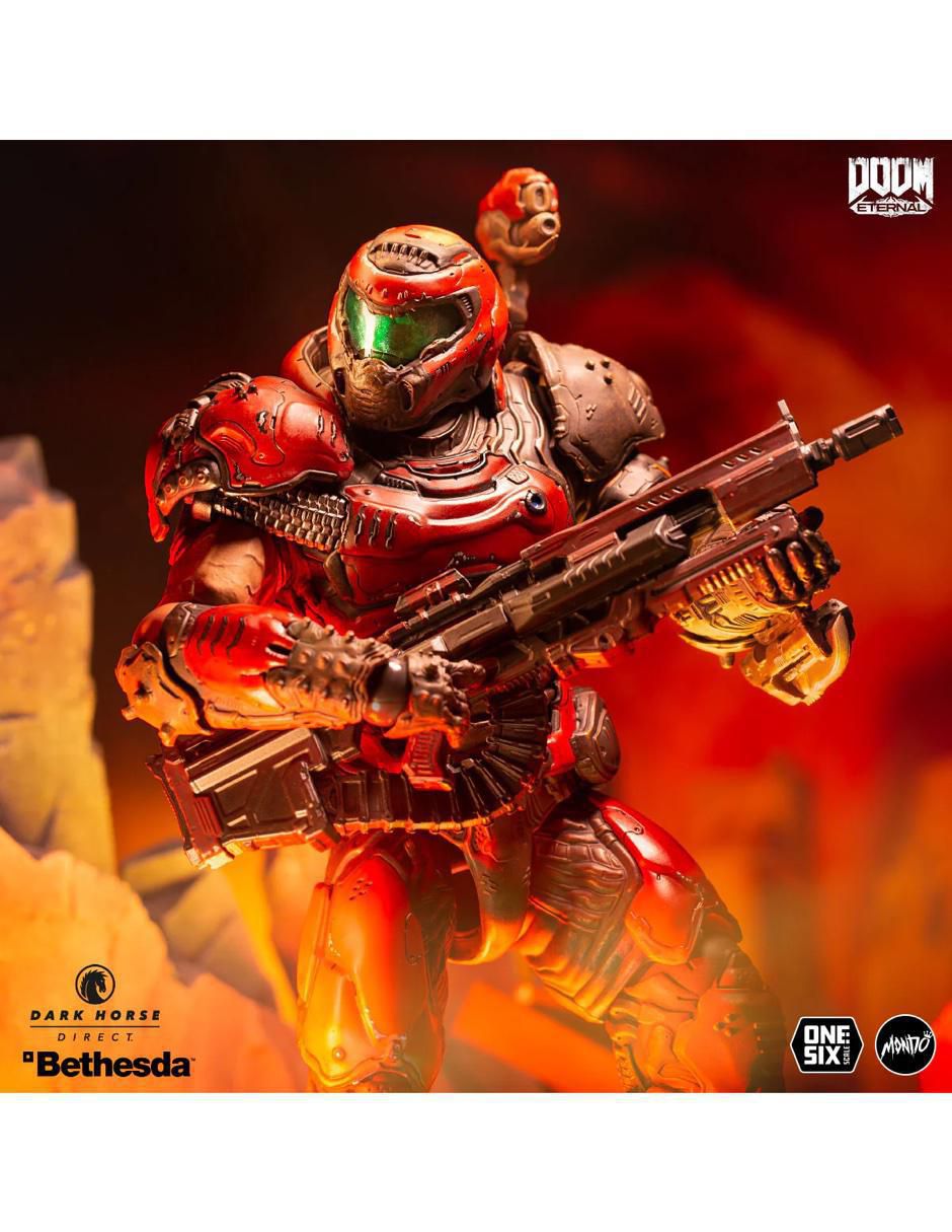 Figura de colección articulada Doom Eternal Slayer coleccionable con luz 8