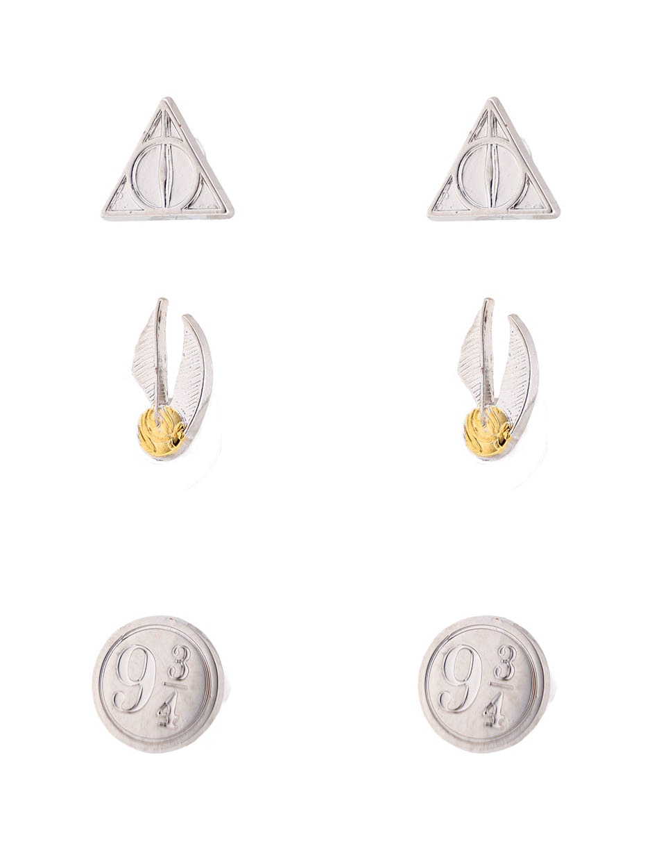 Set de aretes Harry Potter con acabado pulido