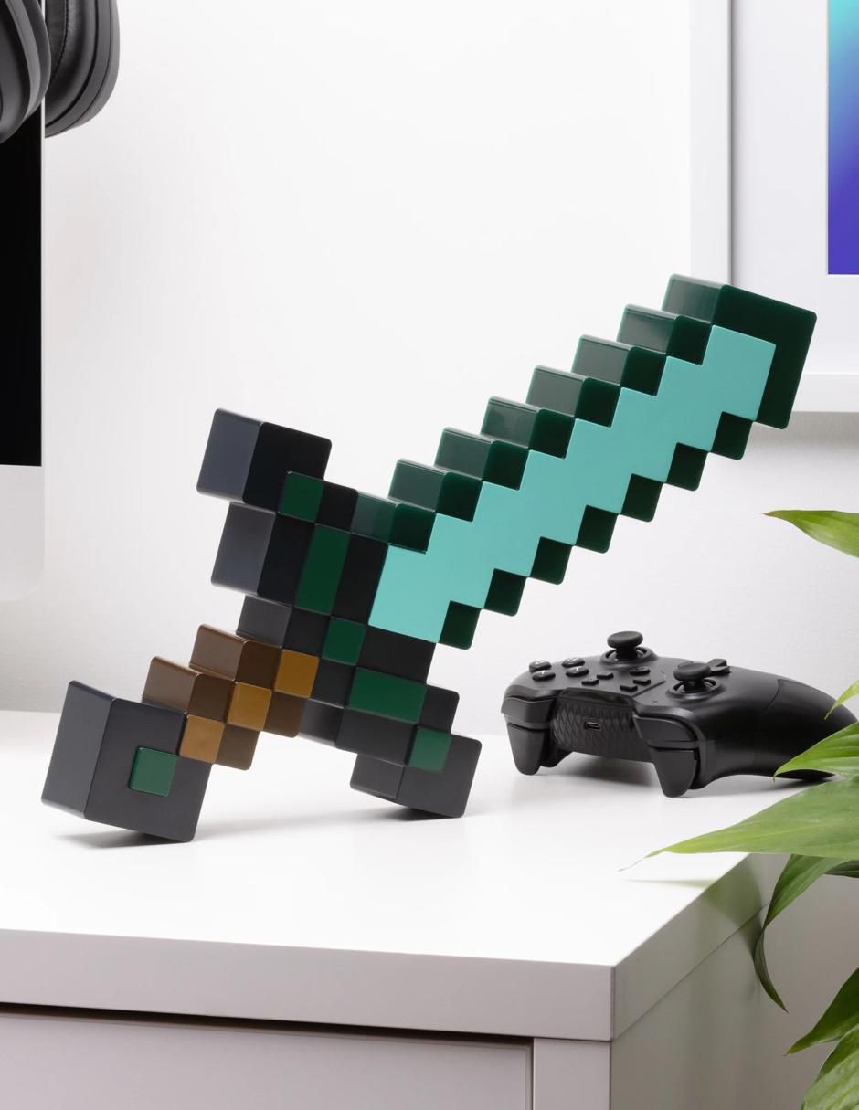 Lámpara de mesa led Minecraft Espada De Diamante 7