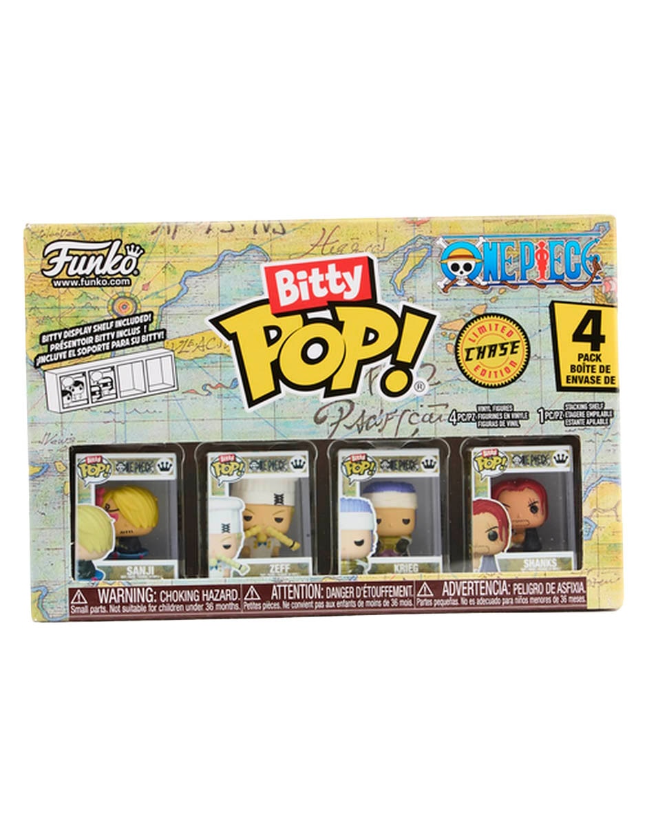 Set Bitty POP! One Piece Sanji, Zeff, Krieg y Shanks