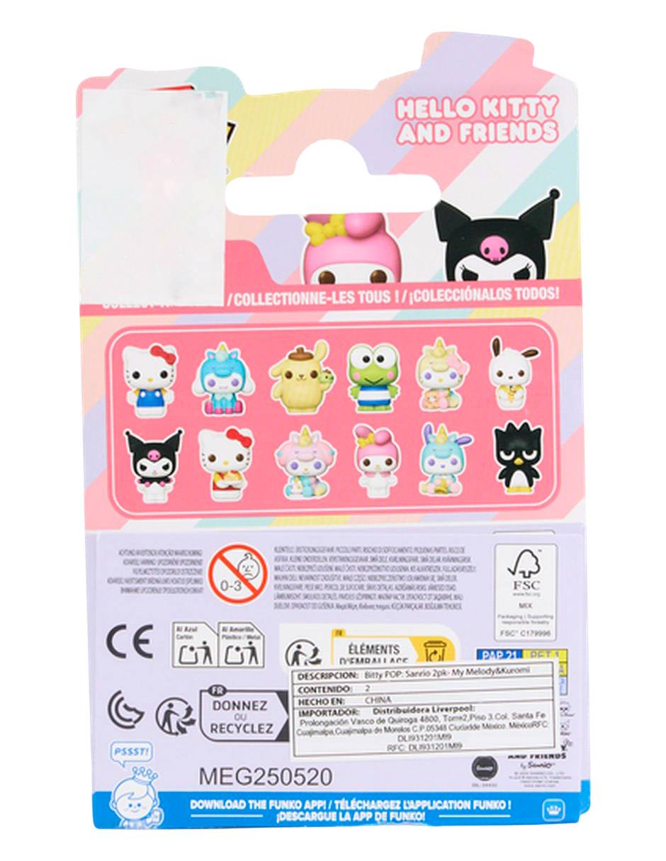 Set Funko Bitty POP! Hellou Kitty My Melody y Kuromi 4