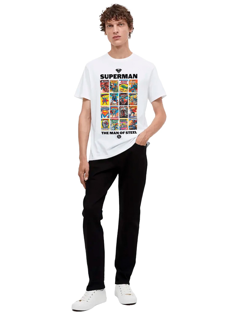 Playera Superman cuello redondo para hombre Playera Superman cuello redondo para hombre