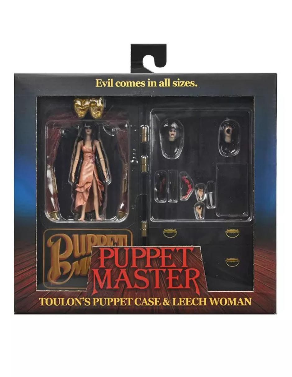 Figura de colección articulada Puppet Master Leech Woman and Toulon's Puppet Case ultimate 2