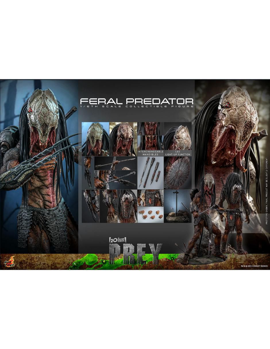 Figura de colección articulada Prey Feral Predator collectors con luz 2