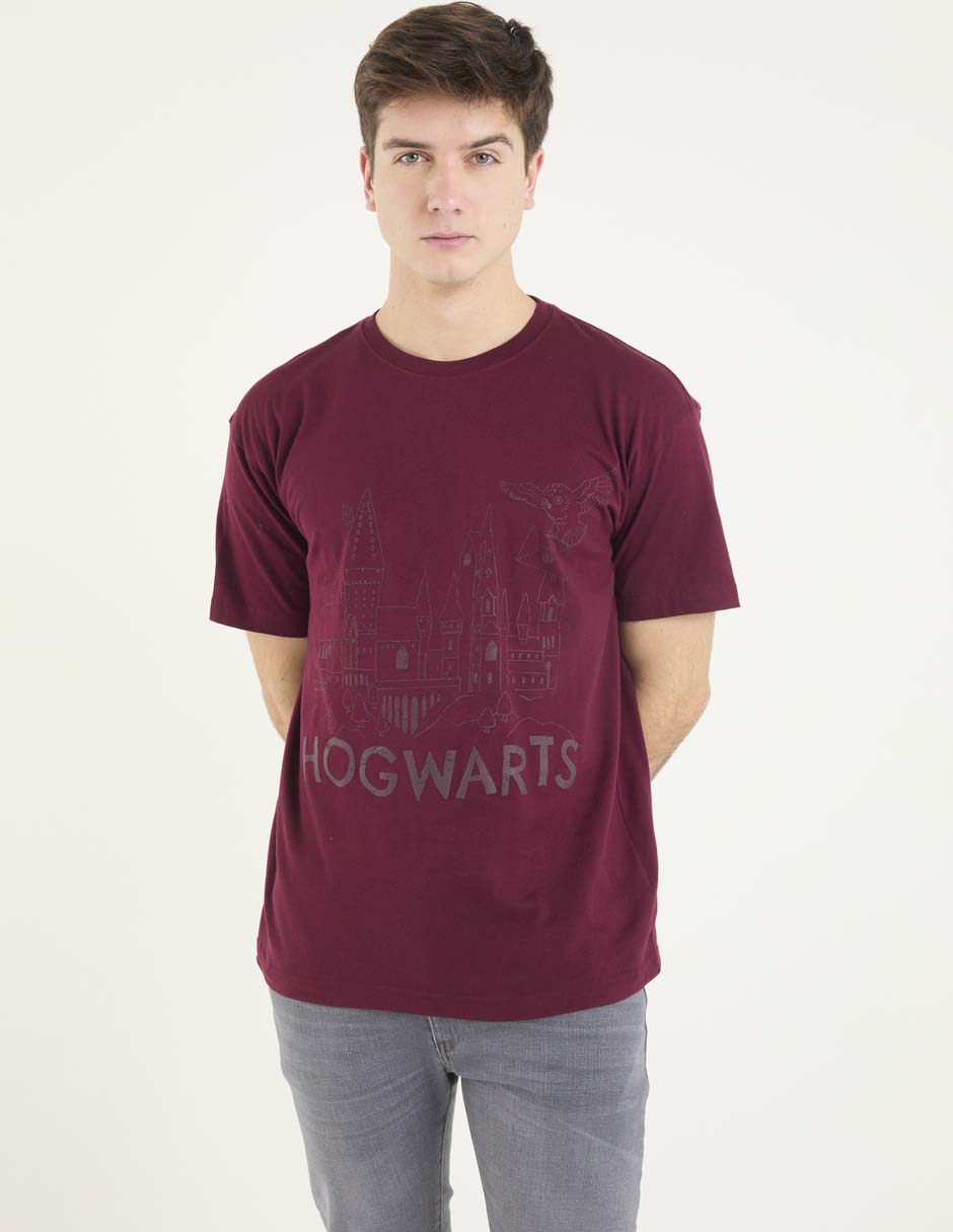 Playera Hogwarts cuello redondo para hombre
